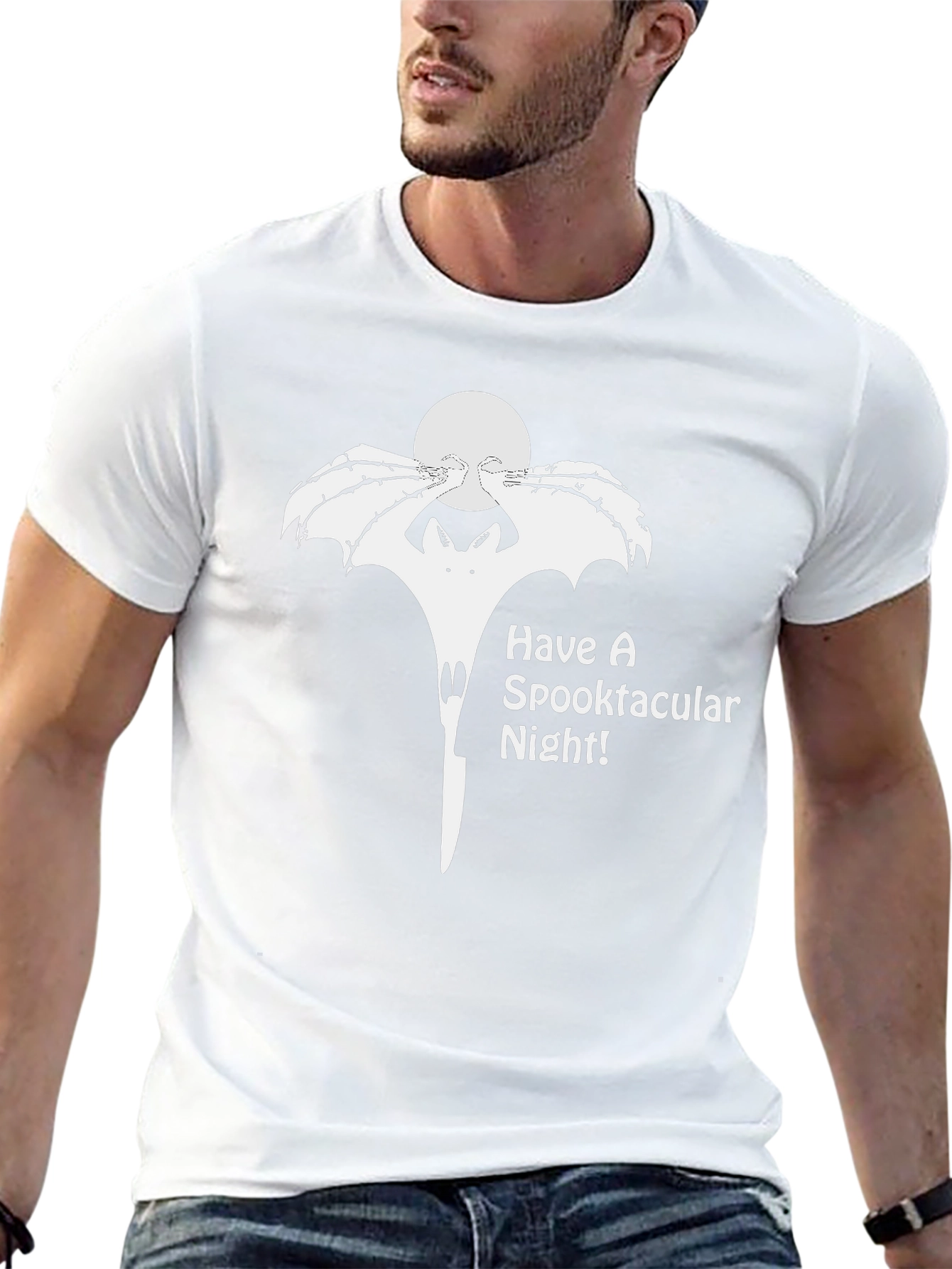 Spooktacular Halloween Bat Graphic T-Shirt