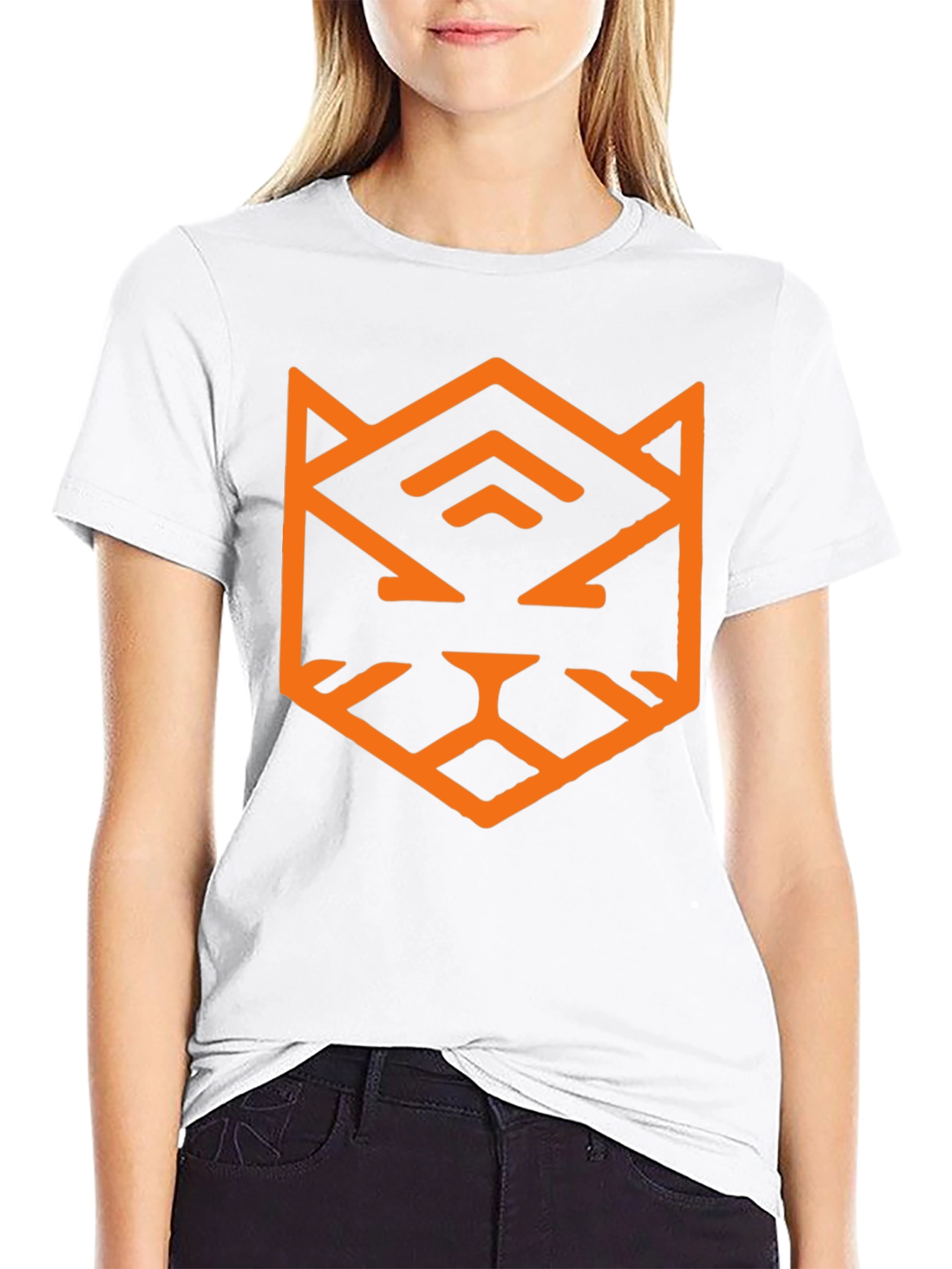 Geometric Tiger Graphic Tee - Black
