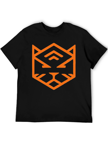 Geometric Tiger Graphic Tee - Black