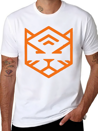Geometric Tiger Graphic Tee - Black