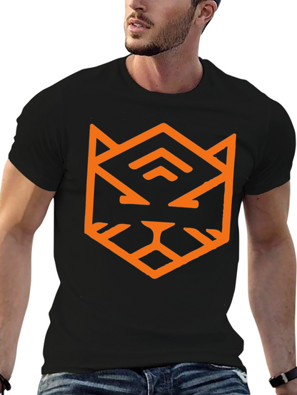 Geometric Tiger Graphic Tee - Black