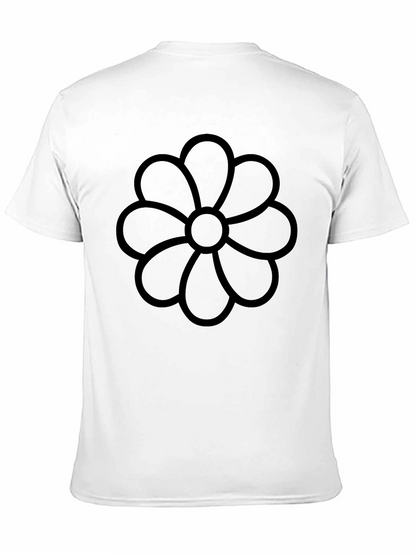 Black Flower Graphic Tee - Casual Comfort
