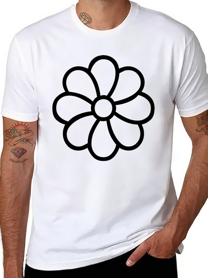 Black Flower Graphic Tee - Casual Comfort
