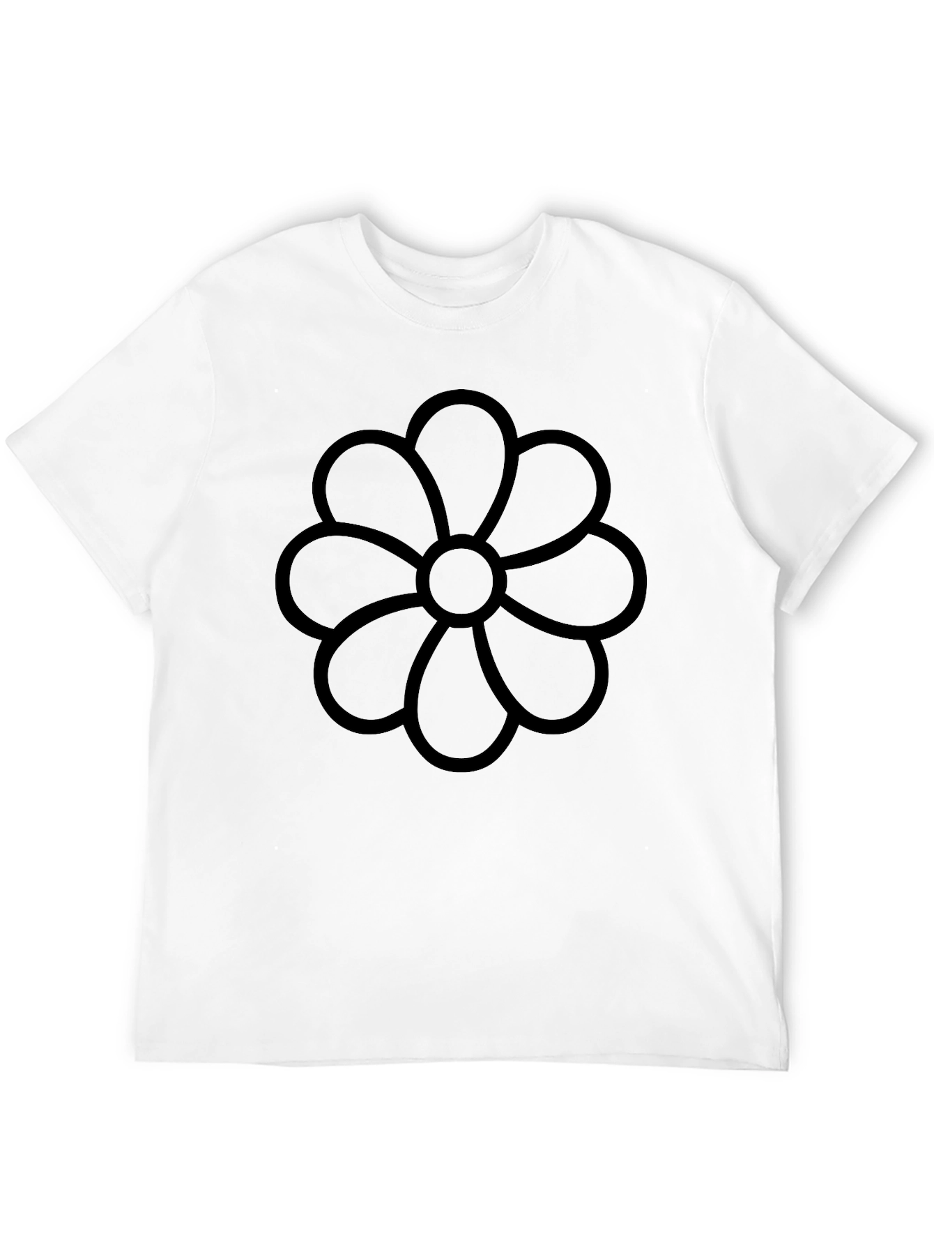 Black Flower Graphic Tee - Casual Comfort