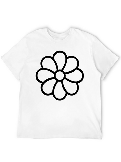 Black Flower Graphic Tee - Casual Comfort