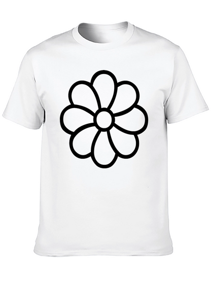 Black Flower Graphic Tee - Casual Comfort
