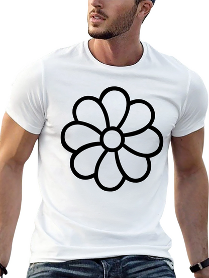 Black Flower Graphic Tee - Casual Comfort