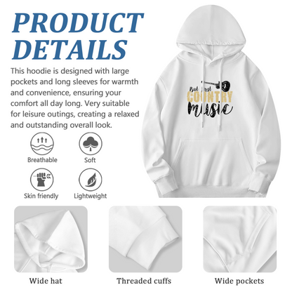 But First Country Music Distressed White Hoodie