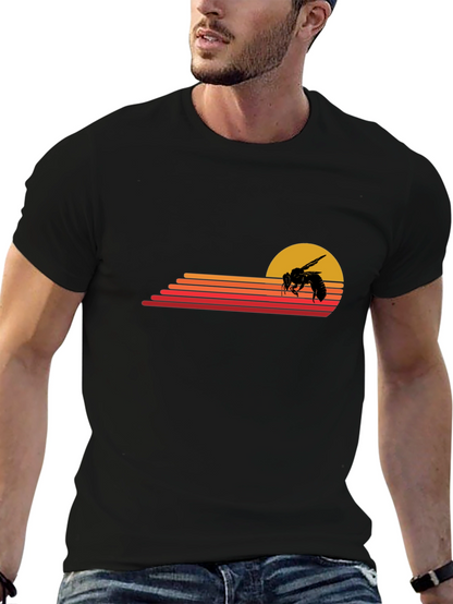 Retro Bee Sunset Graphic T-Shirt