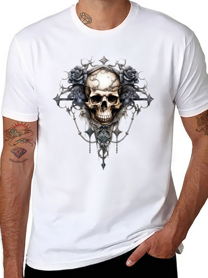 Skull & Roses Graphic Tee - Gothic Style