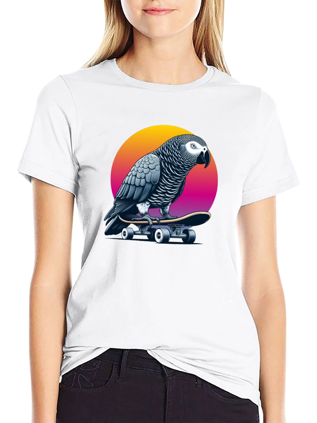 Parrot Skateboard T-Shirt - Unique Graphic Tee