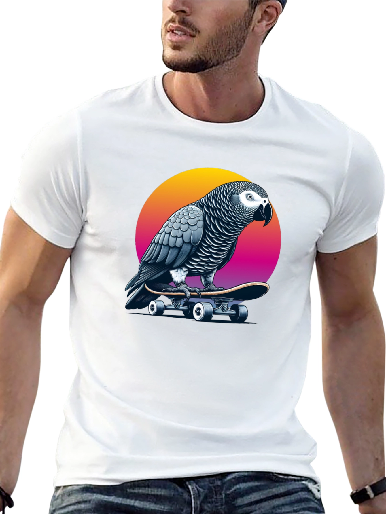Parrot Skateboard T-Shirt - Unique Graphic Tee