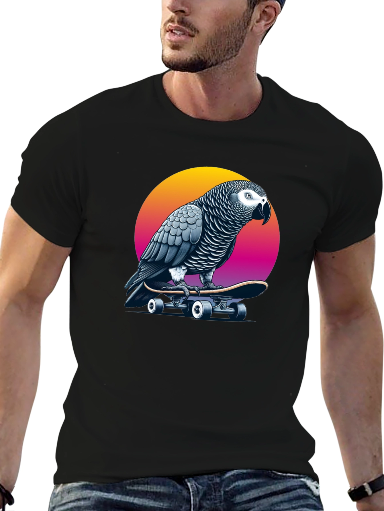 Parrot Skateboard T-Shirt - Unique Graphic Tee