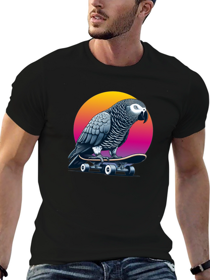 Parrot Skateboard T-Shirt - Unique Graphic Tee