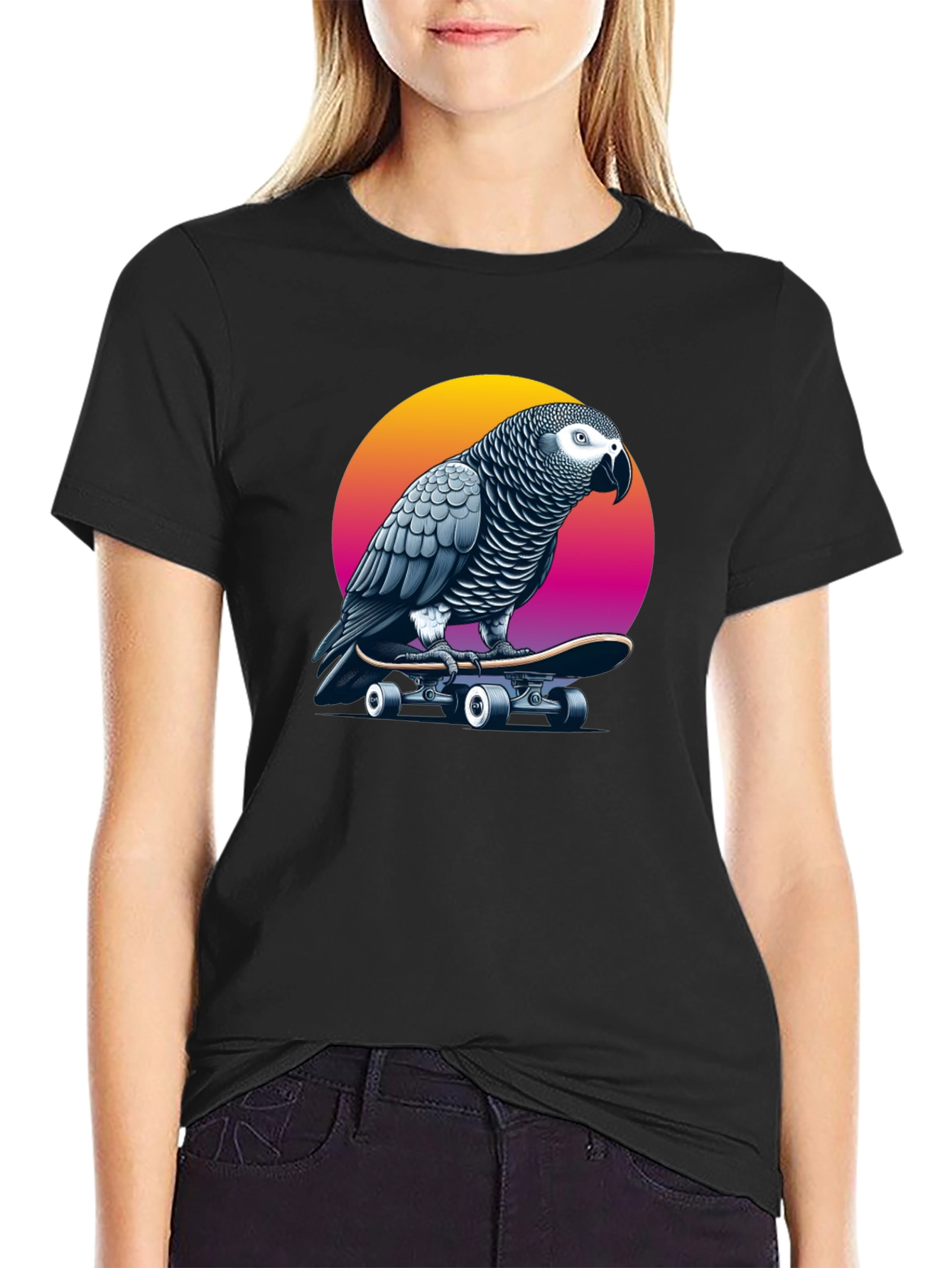 Parrot Skateboard T-Shirt - Unique Graphic Tee