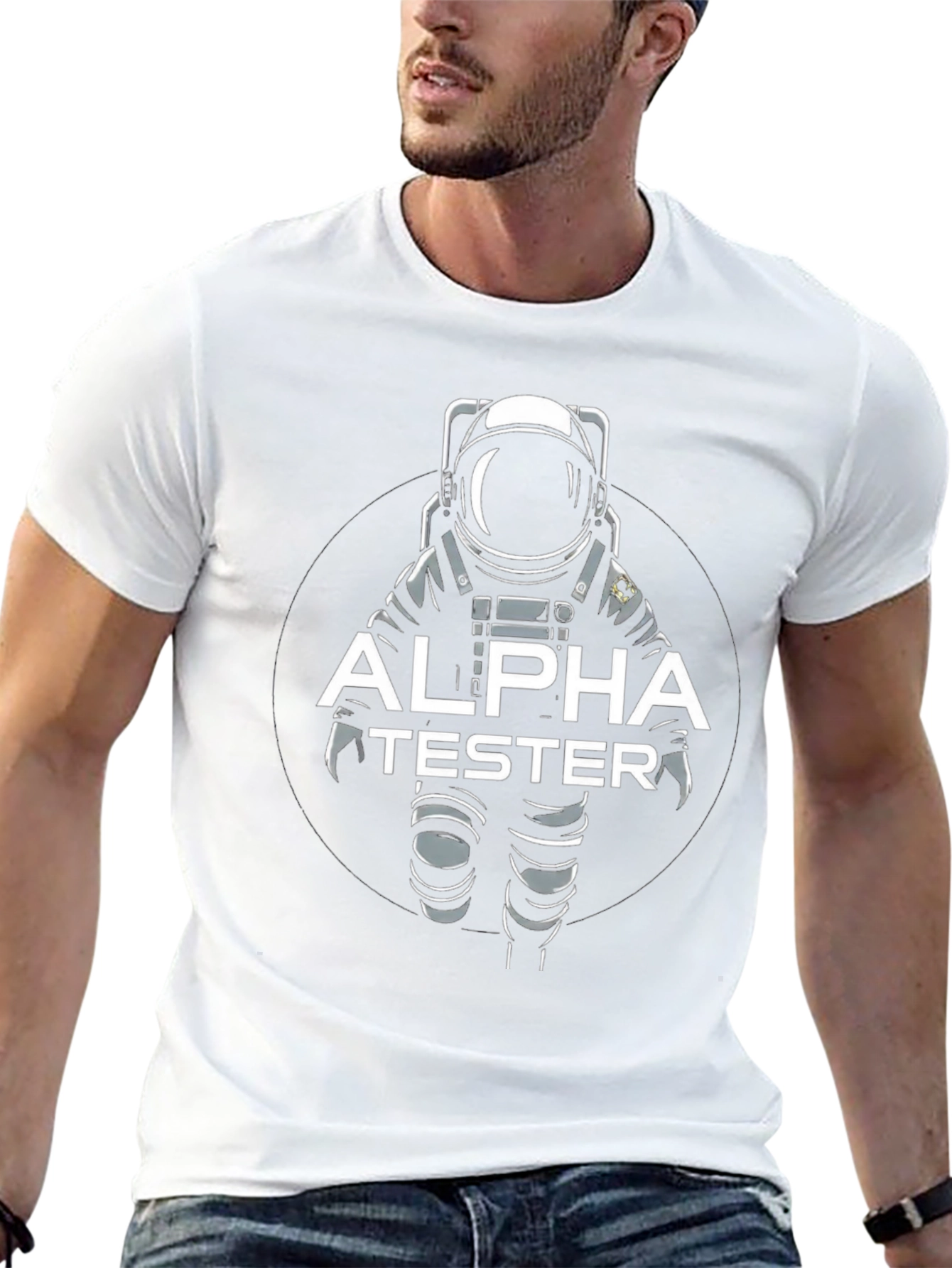 Alpha Tester Astronaut Graphic T-Shirt