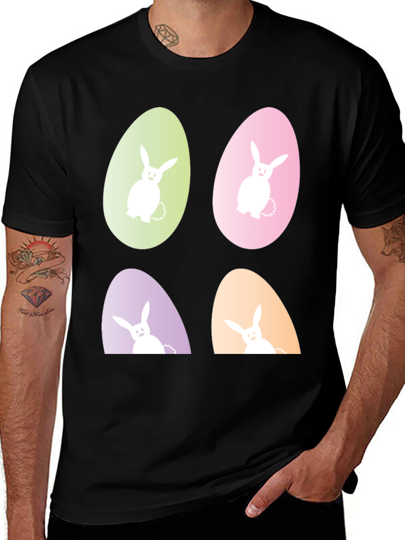 Easter Bunny Egg Graphic Tee - Fun Holiday Apparel