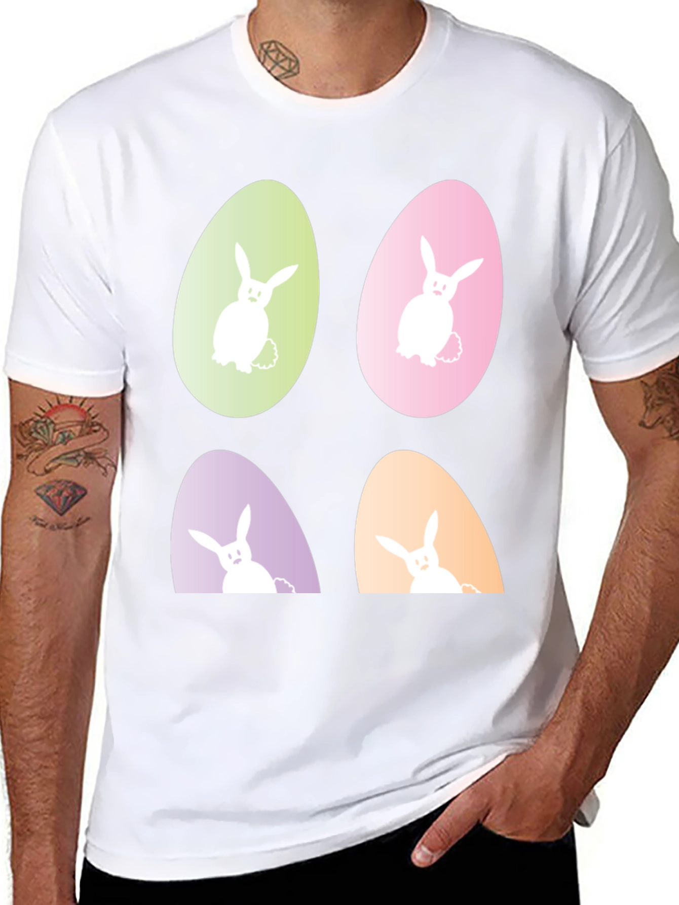 Easter Bunny Egg Graphic Tee - Fun Holiday Apparel