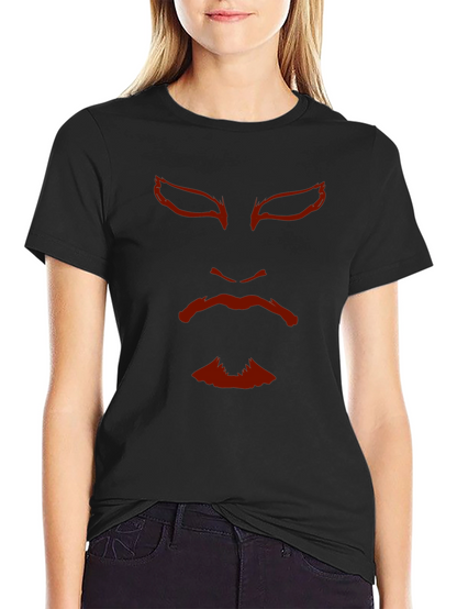Samurai Mask Graphic Tee - Black Cotton T-Shirt