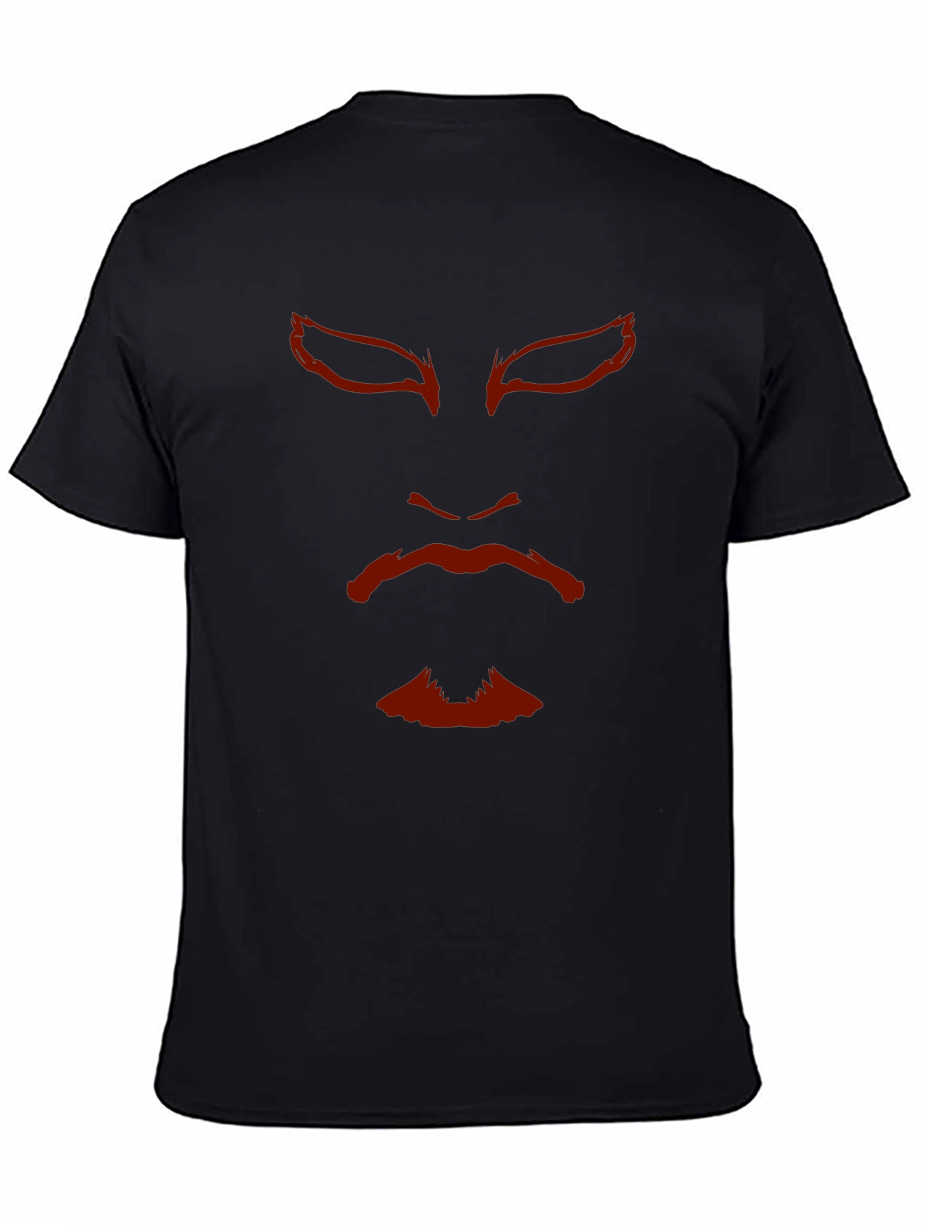 Samurai Mask Graphic Tee - Black Cotton T-Shirt