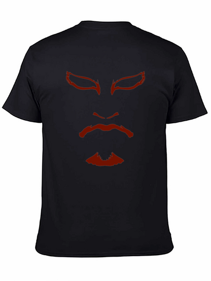 Samurai Mask Graphic Tee - Black Cotton T-Shirt