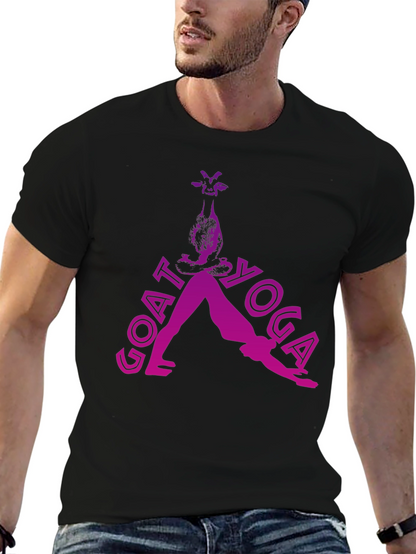 Goat Yoga Black T-Shirt - Funny Animal Lover Tee