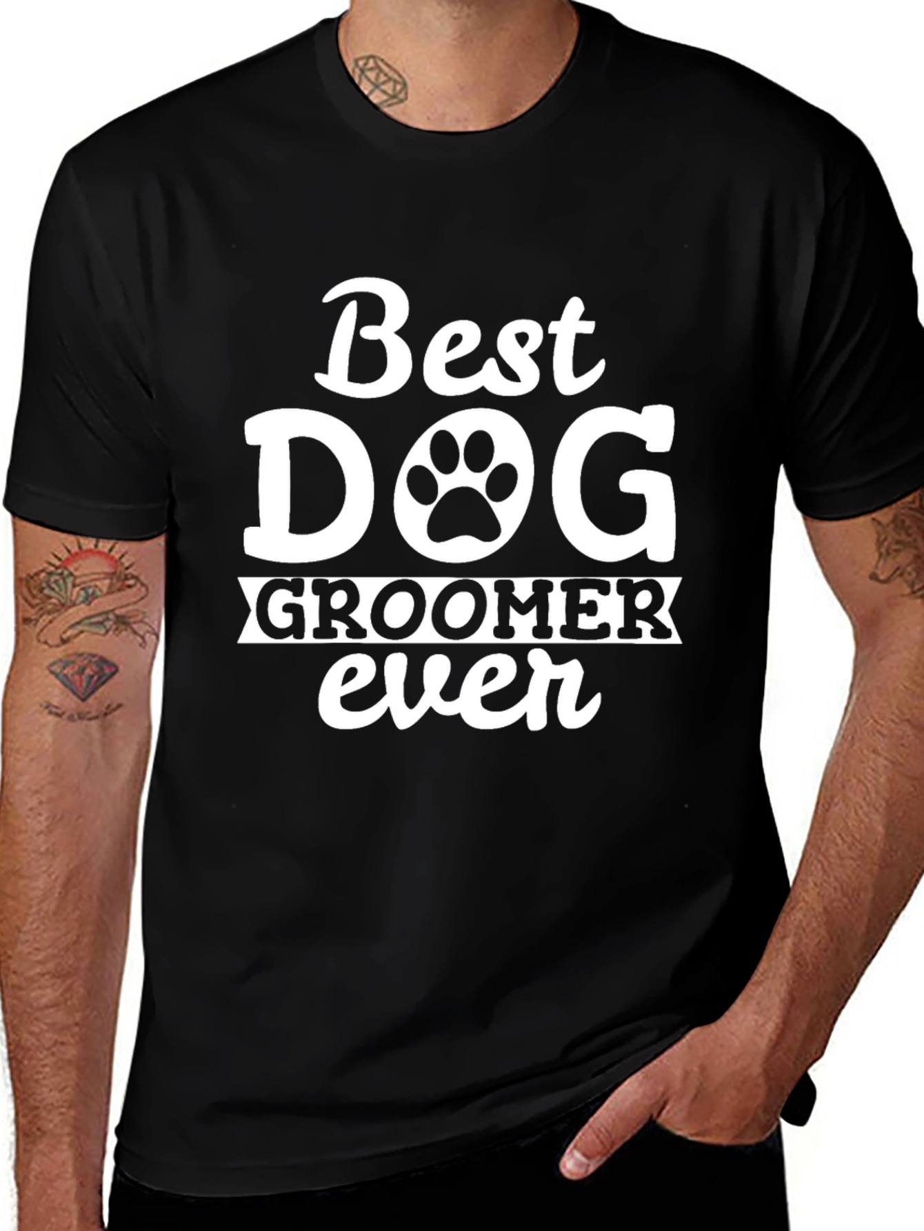 Best Dog Groomer Ever T-Shirt Black Cotton