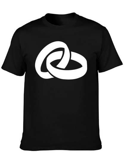 Linked Rings Graphic Tee - Stylish Black Cotton T-Shirt