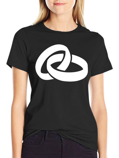 Linked Rings Graphic Tee - Stylish Black Cotton T-Shirt