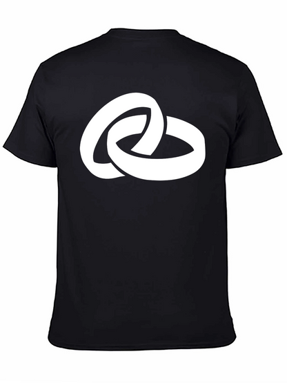Linked Rings Graphic Tee - Stylish Black Cotton T-Shirt