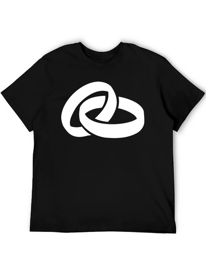 Linked Rings Graphic Tee - Stylish Black Cotton T-Shirt