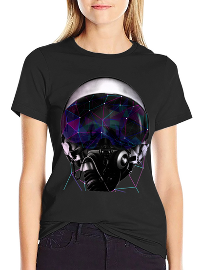Cyber Pilot Graphic Tee - Futuristic Design