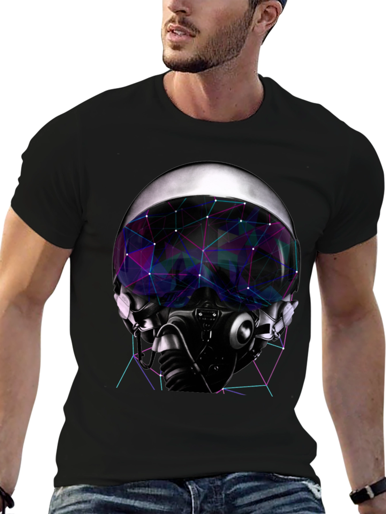 Cyber Pilot Graphic Tee - Futuristic Design