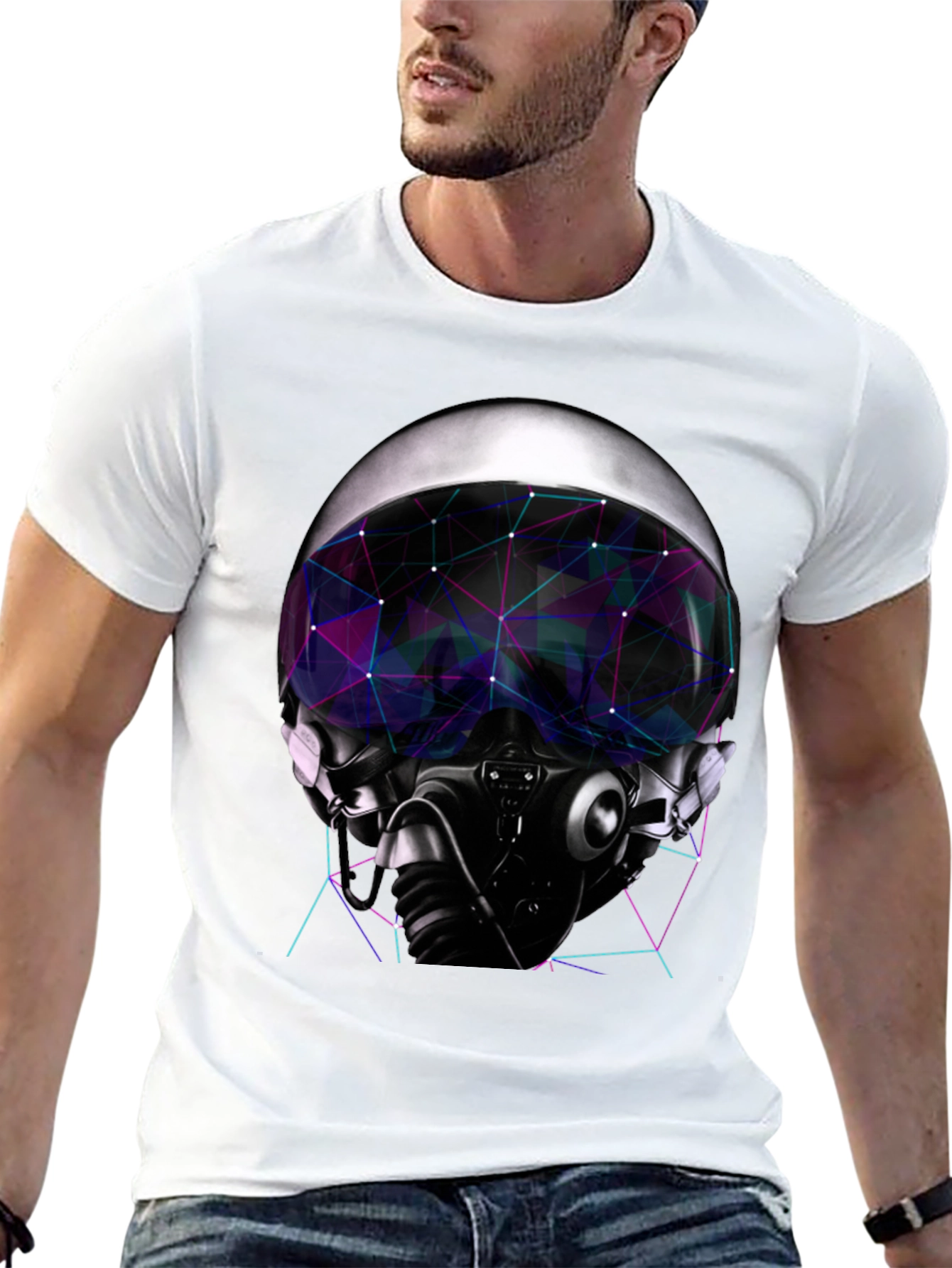 Cyber Pilot Graphic Tee - Futuristic Design