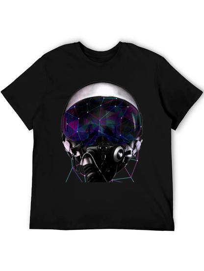 Cyber Pilot Graphic Tee - Futuristic Design