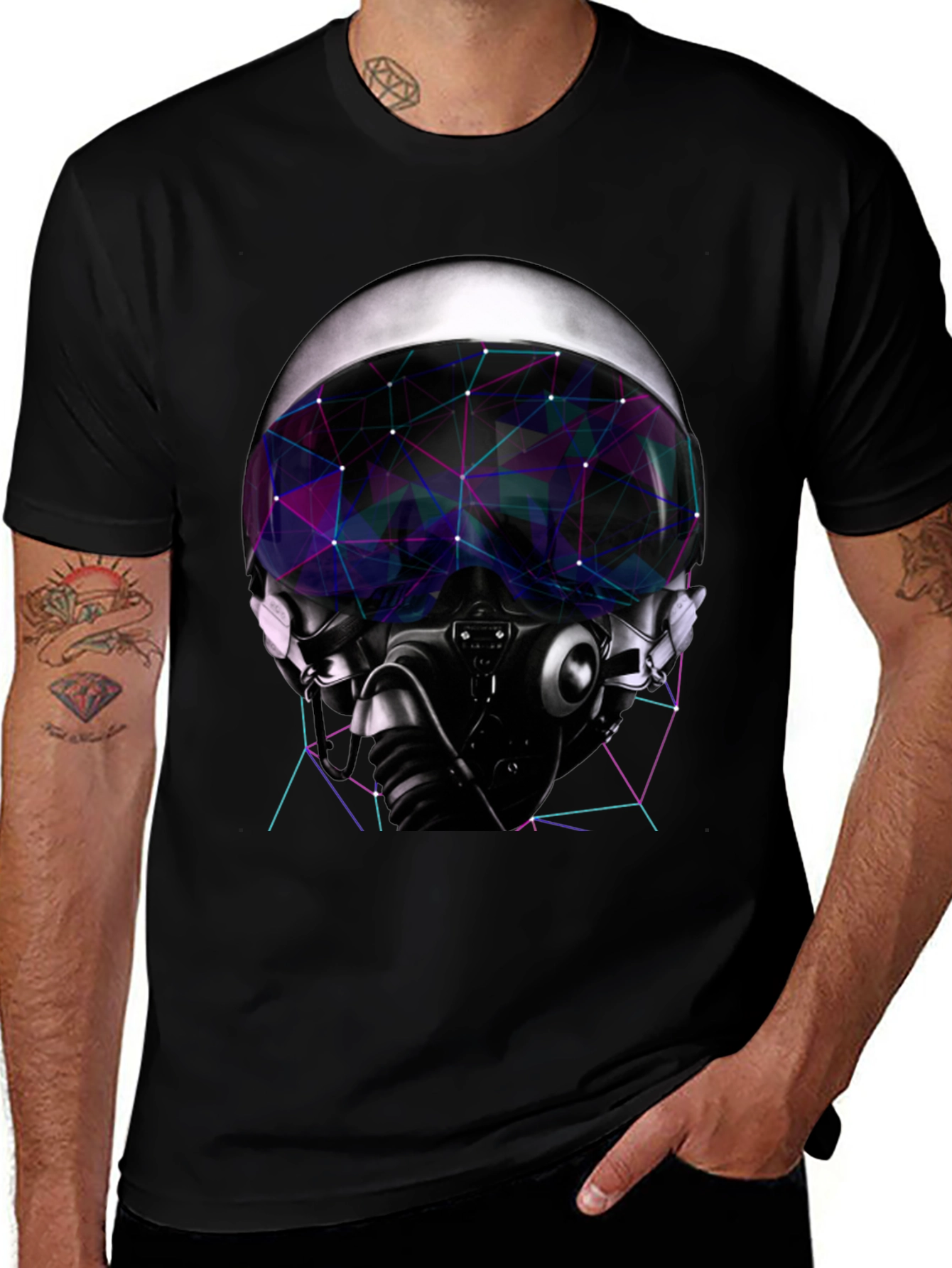 Cyber Pilot Graphic Tee - Futuristic Design