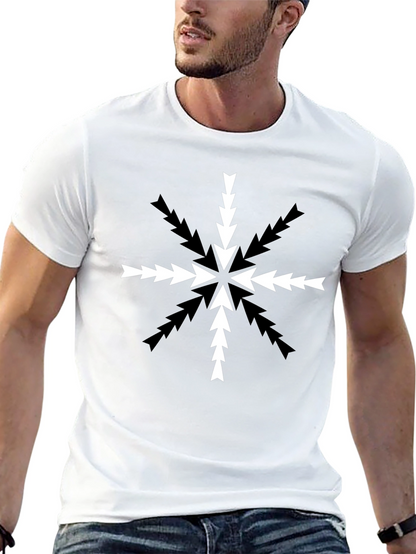 Arrow Snowflake Graphic Tee - Black Cotton Blend