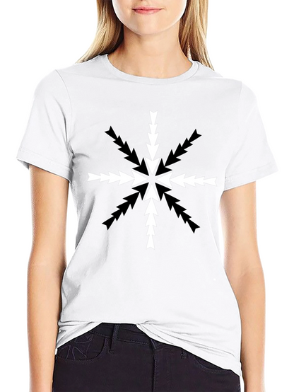 Arrow Snowflake Graphic Tee - Black Cotton Blend