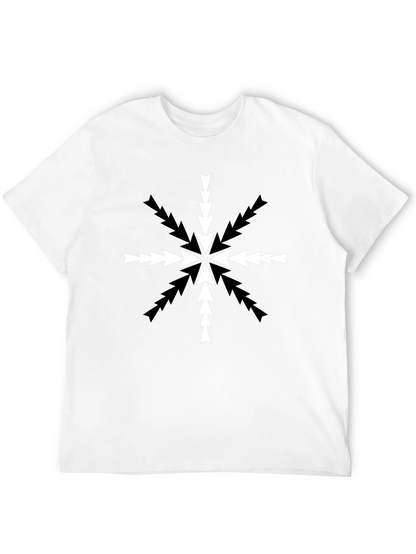 Arrow Snowflake Graphic Tee - Black Cotton Blend