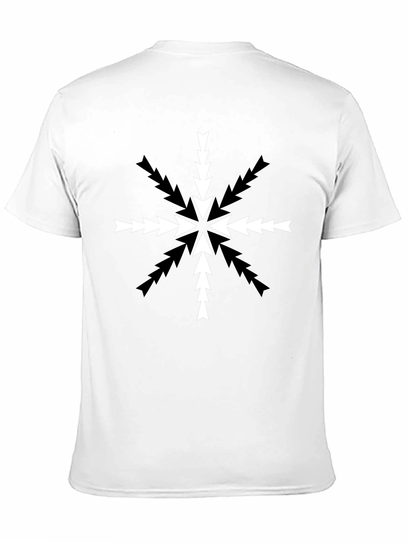 Arrow Snowflake Graphic Tee - Black Cotton Blend