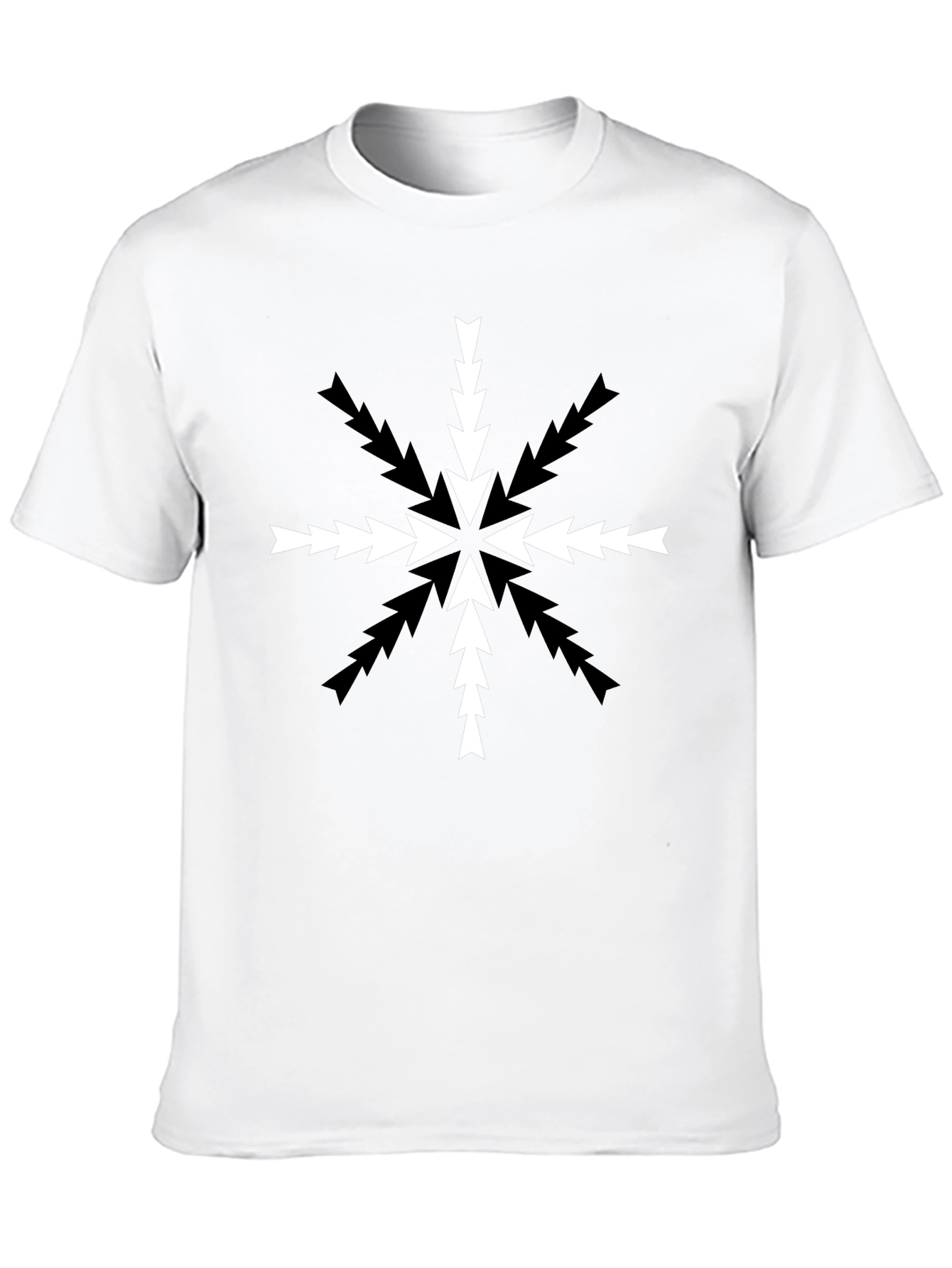 Arrow Snowflake Graphic Tee - Black Cotton Blend