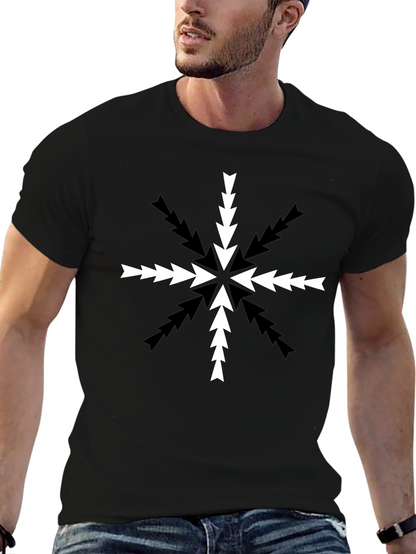 Arrow Snowflake Graphic Tee - Black Cotton Blend