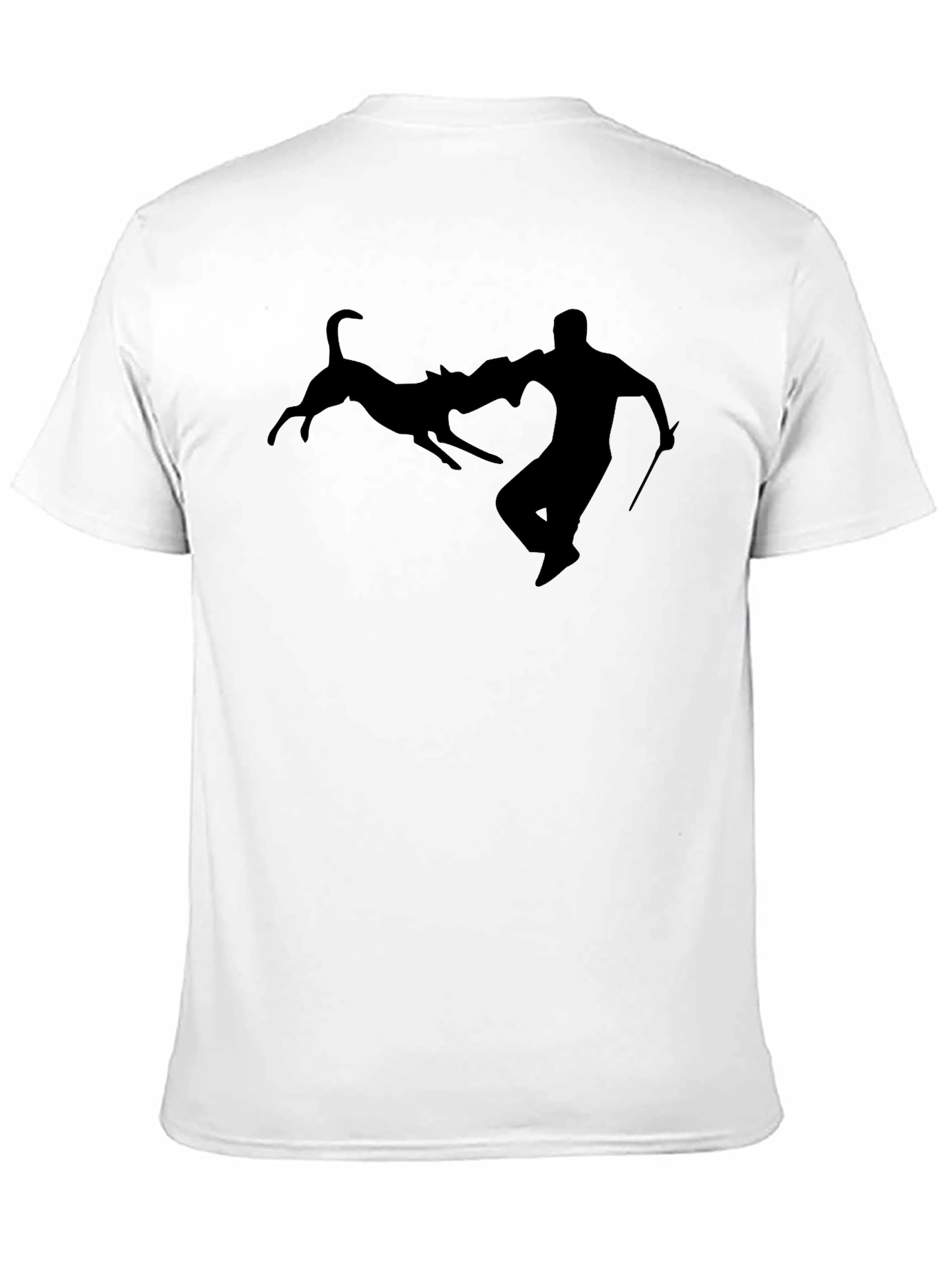 Dog Attack Silhouette Black T-Shirt