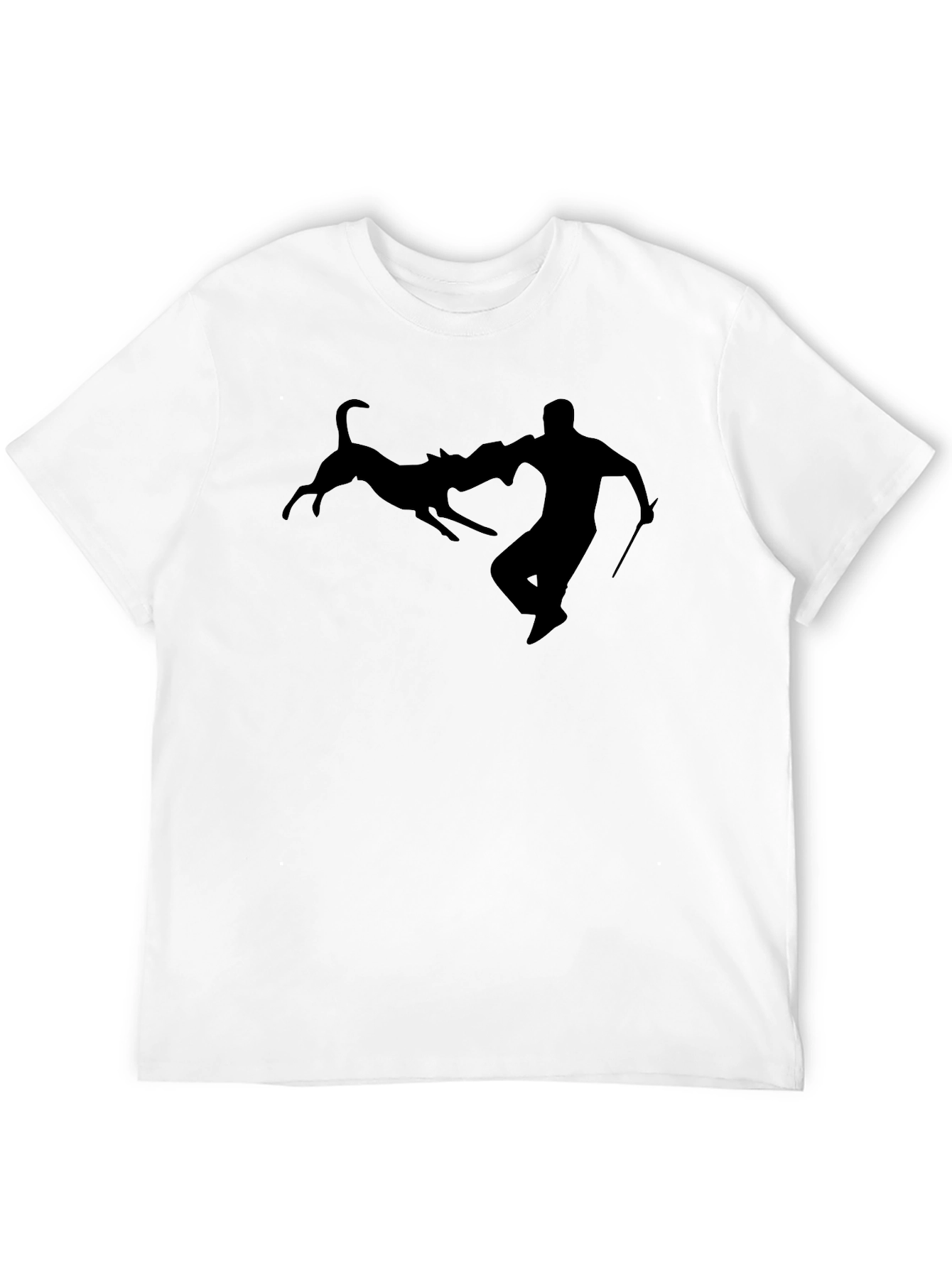 Dog Attack Silhouette Black T-Shirt