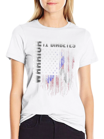 T1 Diabetes Warrior Flag Graphic Tee