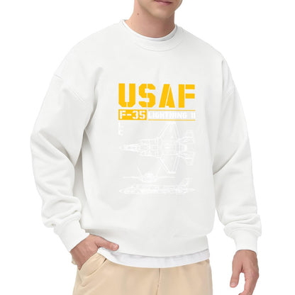 Military Aircraft F-35 USAF Blueprint Crewneck