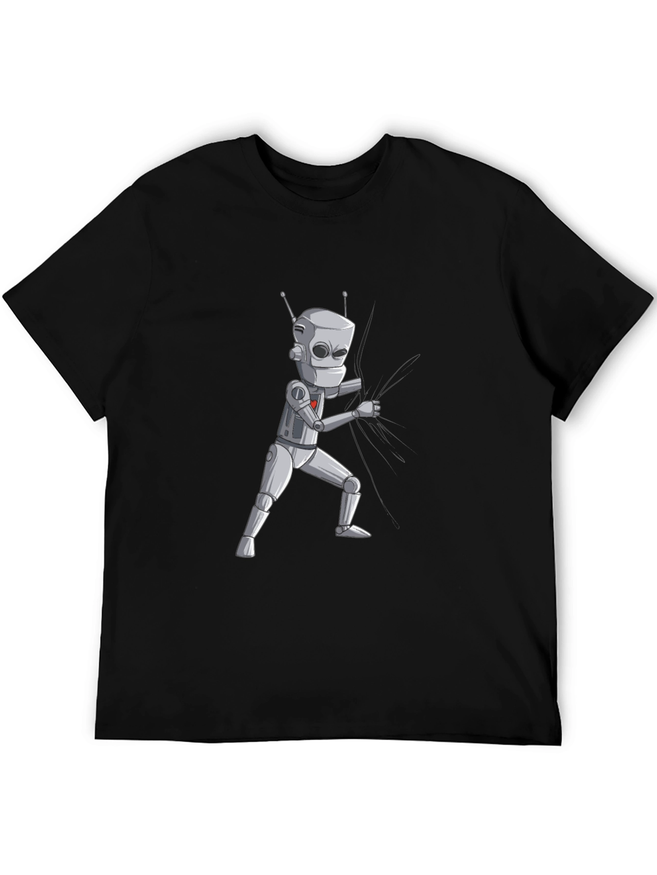 Robot Graphic Print T-Shirt