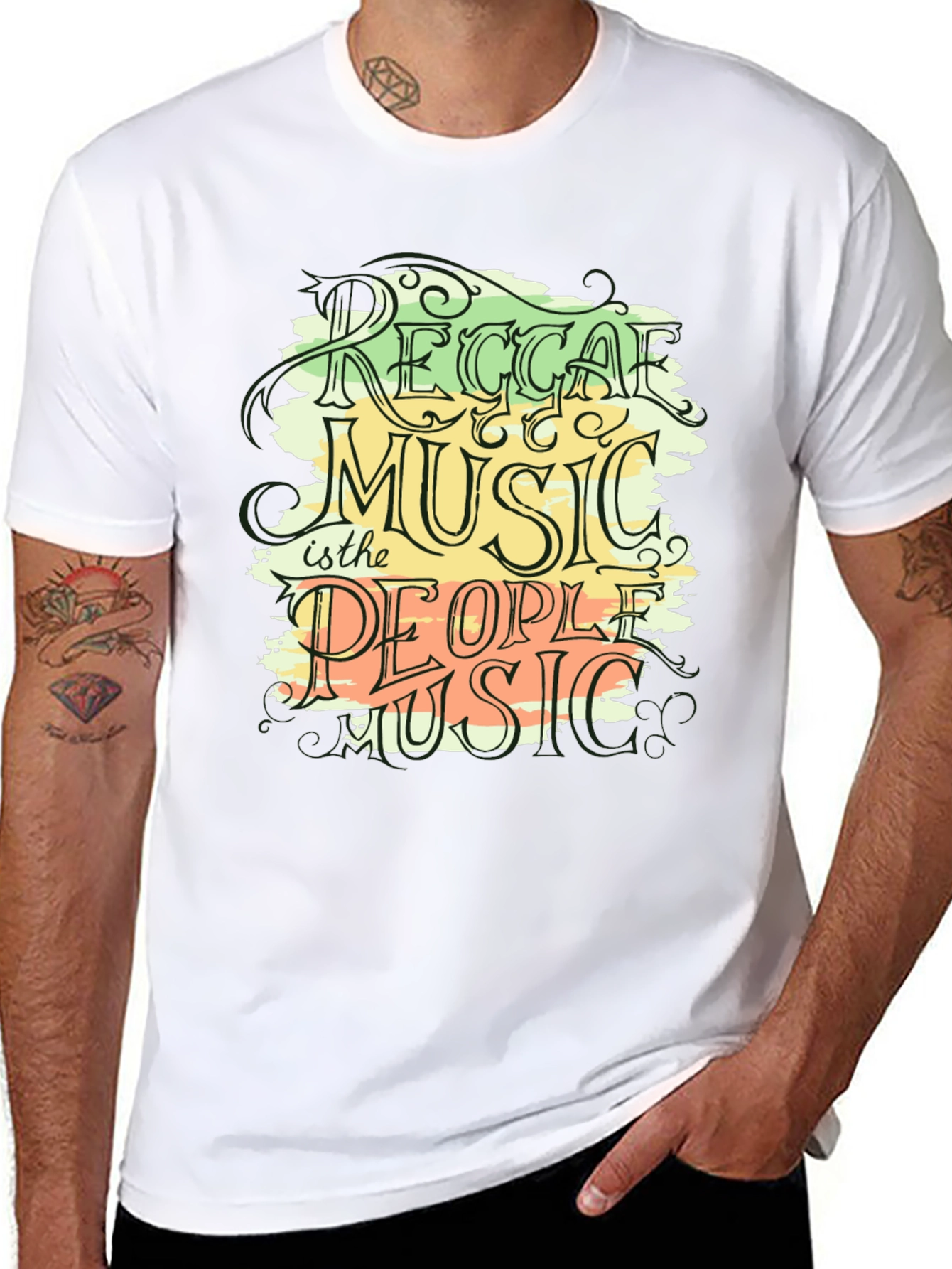 Reggae Music Graphic Black T-Shirt