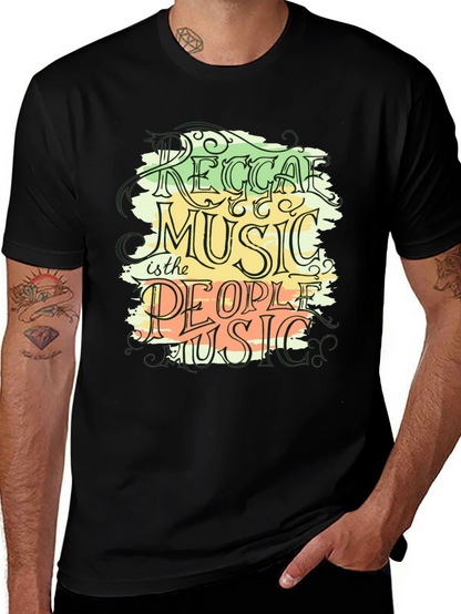 Reggae Music Graphic Black T-Shirt