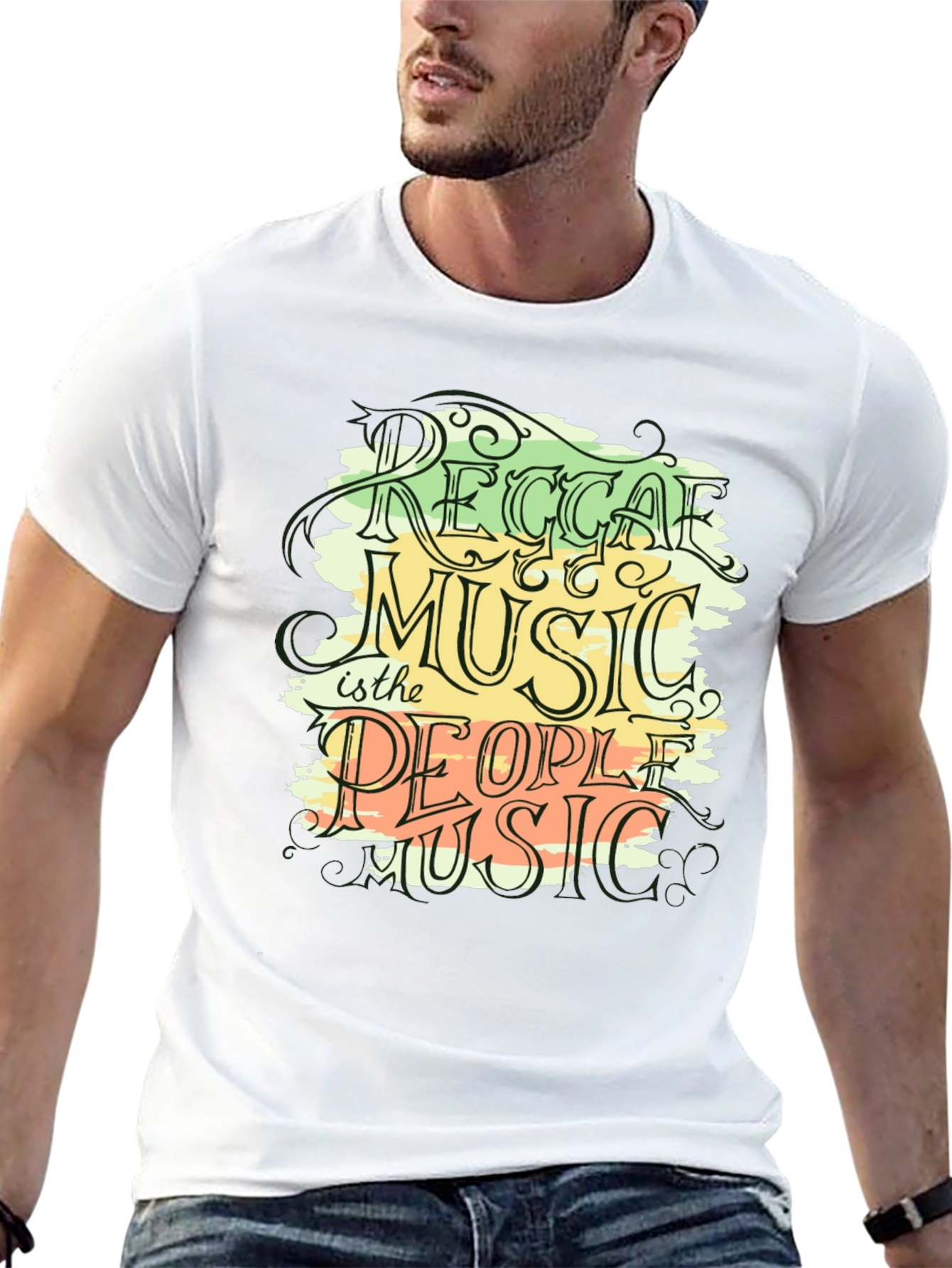 Reggae Music Graphic Black T-Shirt